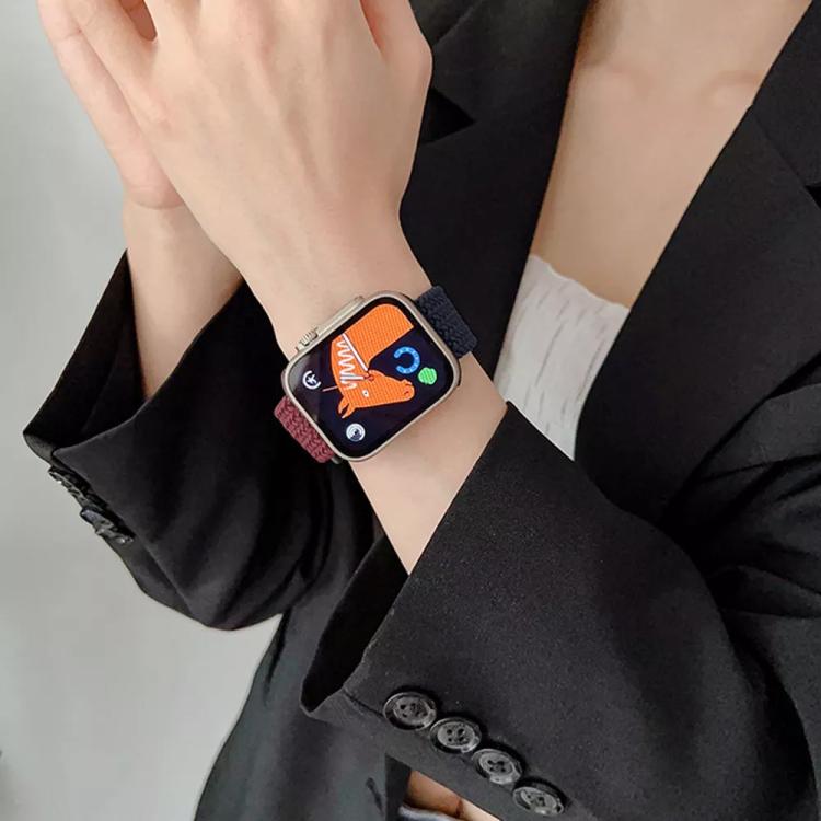 xDfind Buckle-fastening Stitching Braided Nylon Watch Band, For Apple Watch 42 / 44 / 45 / 46 / 49mm