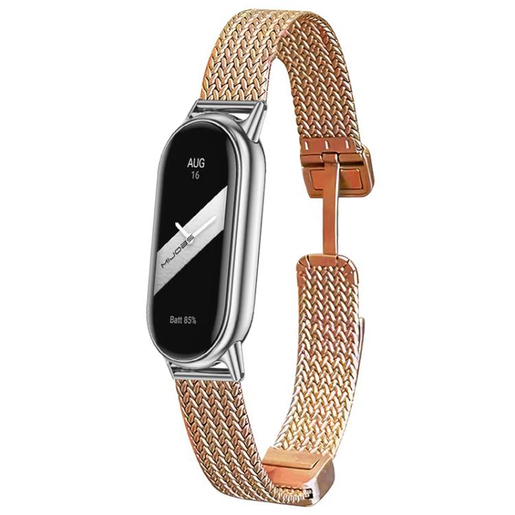 xDfind Wheat Ear Magnetic Buckle Stainless Steel Watch Band, For Xiaomi Smart Band 10 / 9 / 8 NFC