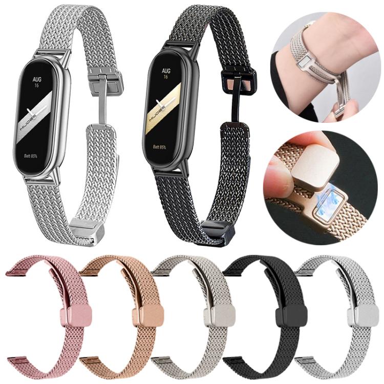 xDfind Wheat Ear Magnetic Buckle Stainless Steel Watch Band, For Xiaomi Band 9 Pro / Redmi Watch 6 / 5