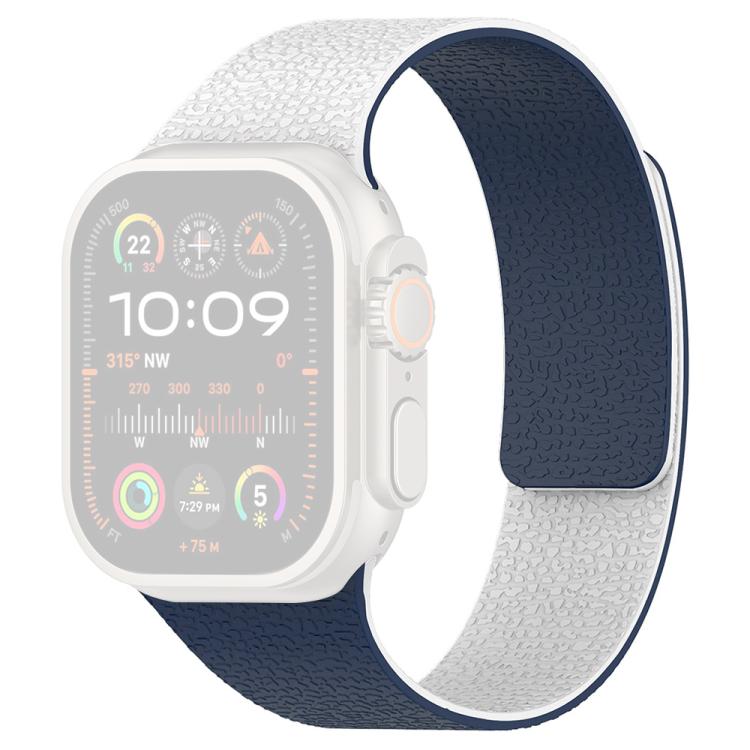 xDfind Color-blocking Litchi Texture Magnetic Silicone Watch Band, For Apple Watch 42 / 44 / 45 / 46 / 49mm