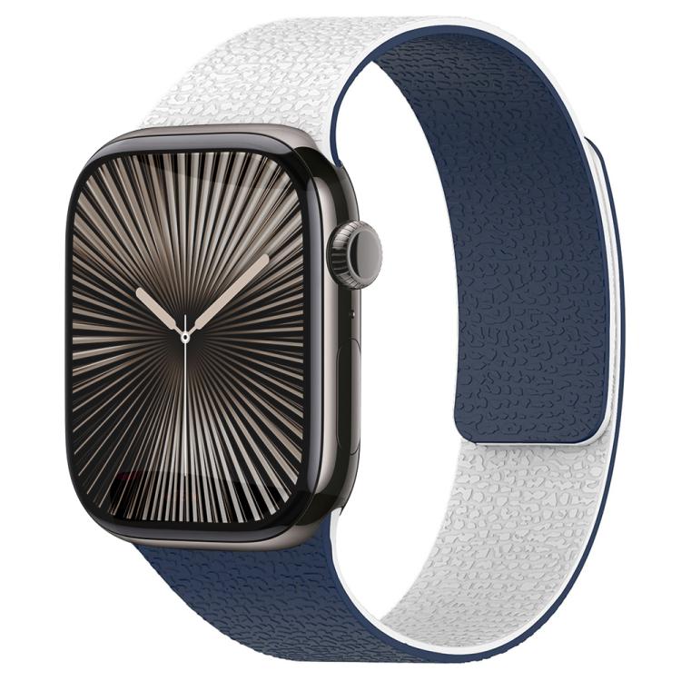 xDfind Color-blocking Litchi Texture Magnetic Silicone Watch Band, For Apple Watch 38 / 40 / 41 / S11 42mm