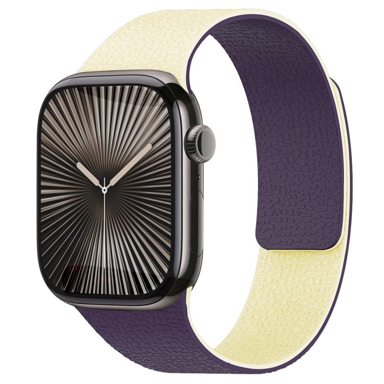 xDfind Color-blocking Litchi Texture Magnetic Silicone Watch Band, For Apple Watch 38 / 40 / 41 / S11 42mm