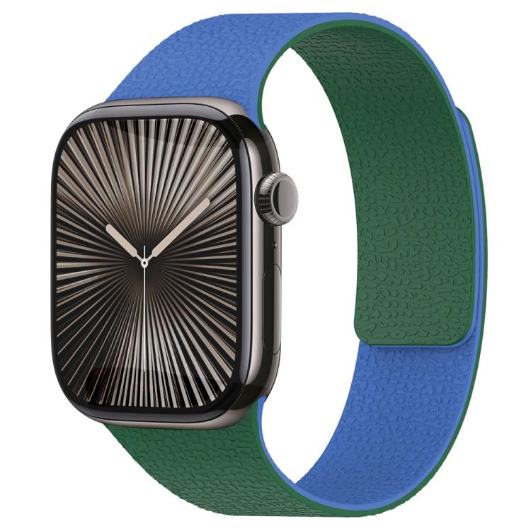 xDfind Color-blocking Litchi Texture Magnetic Silicone Watch Band, For Apple Watch 38 / 40 / 41 / S11 42mm