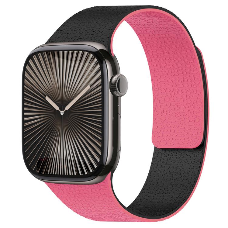 xDfind Color-blocking Litchi Texture Magnetic Silicone Watch Band, For Apple Watch 38 / 40 / 41 / S11 42mm
