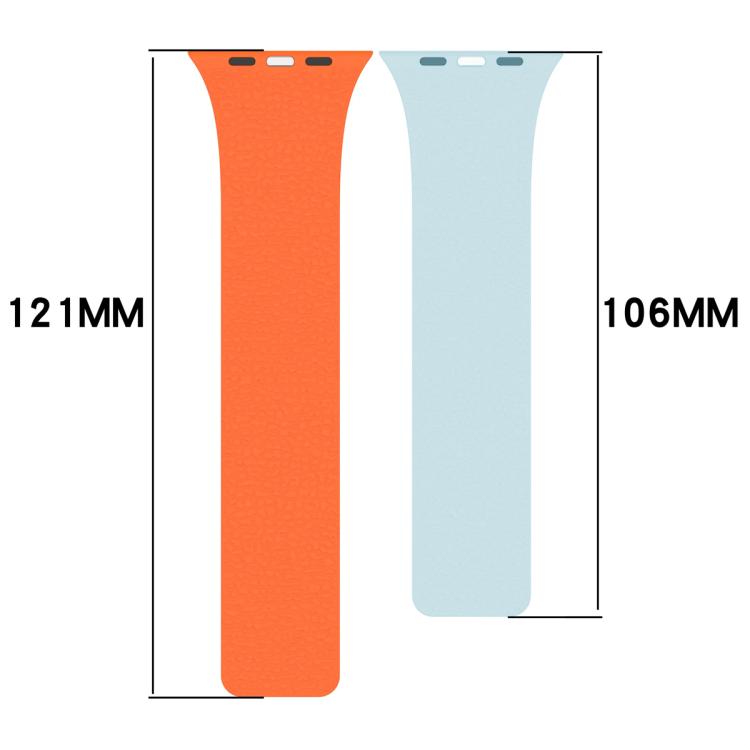 xDfind Color-blocking Litchi Texture Magnetic Silicone Watch Band, For Apple Watch 42 / 44 / 45 / 46 / 49mm