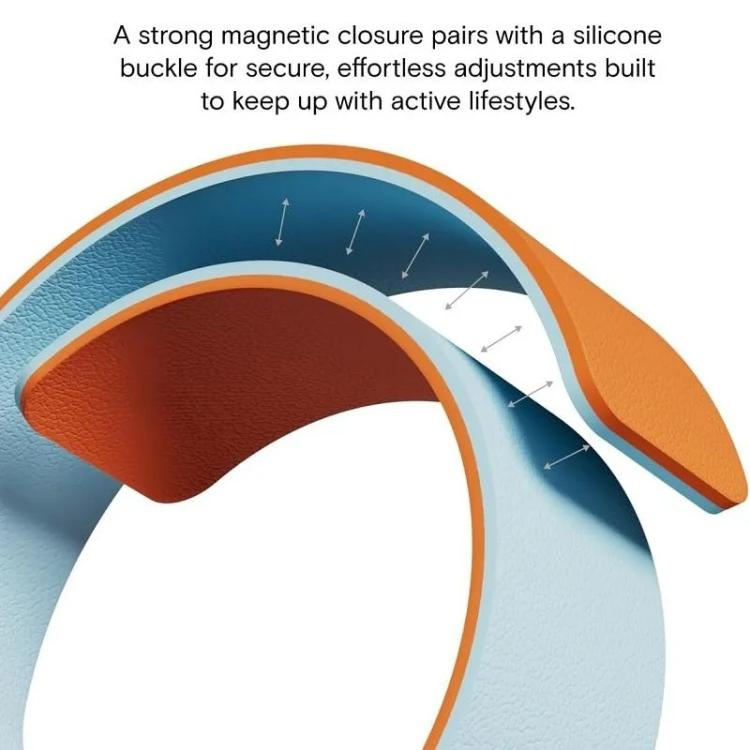 xDfind Color-blocking Litchi Texture Magnetic Silicone Watch Band, For Apple Watch 42 / 44 / 45 / 46 / 49mm