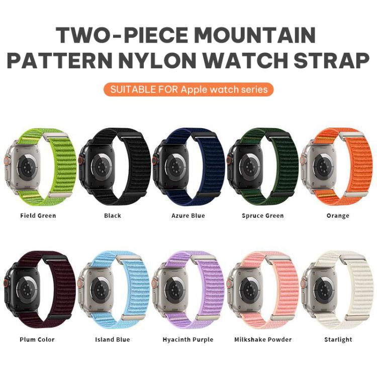 xDfind Two-section Mountain Pattern Nylon Watch Band, For Apple Watch 42 / 44 / 45 / 46 / 49mm