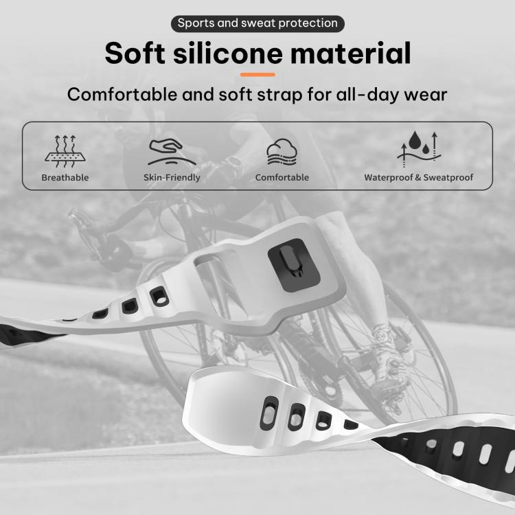 xDfind Flat-head Dual-color Silicone Watch Band, 20mm