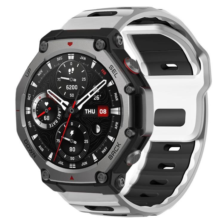 xDfind Flat-head Dual-color Silicone Watch Band, For Amazfit T-Rex 3