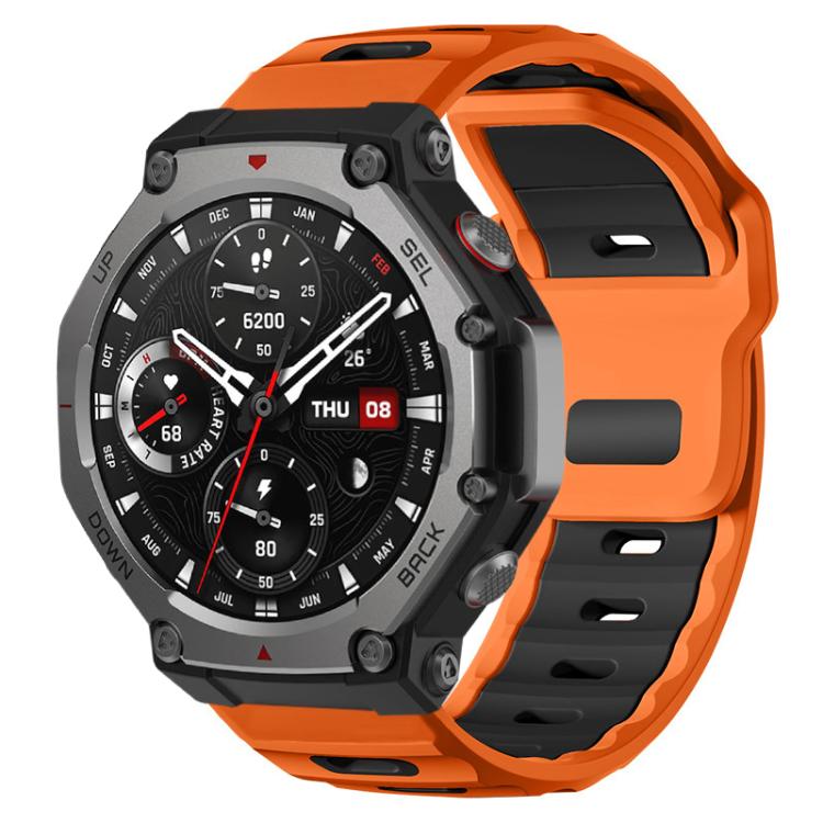 xDfind Flat-head Dual-color Silicone Watch Band, For Amazfit T-Rex 3