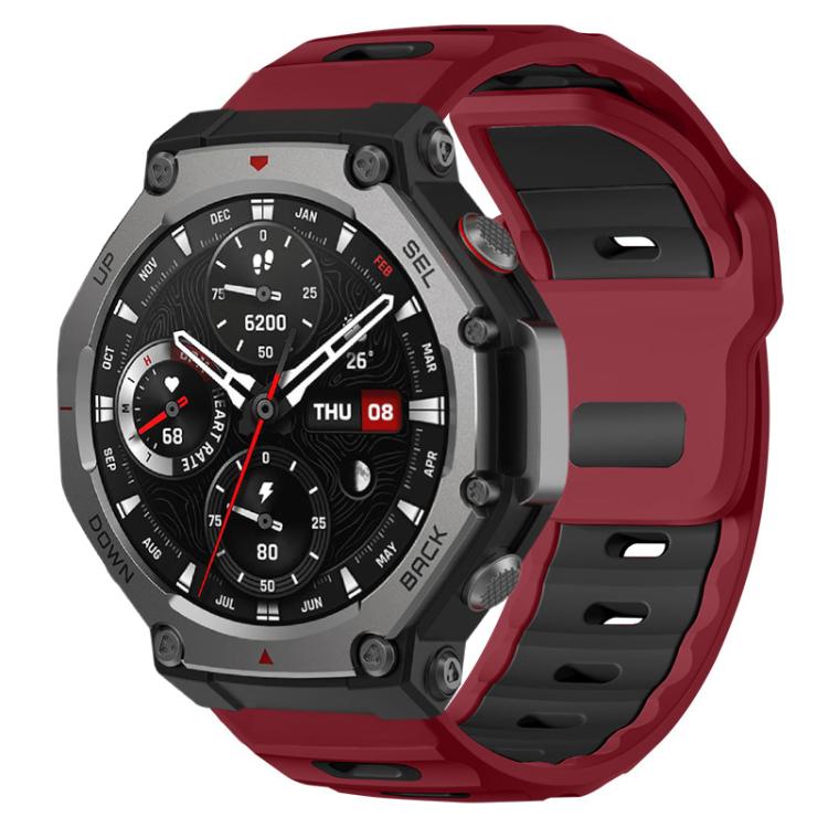 xDfind Flat-head Dual-color Silicone Watch Band, For Amazfit T-Rex 3