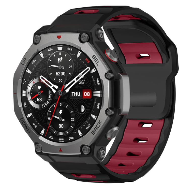 xDfind Flat-head Dual-color Silicone Watch Band, For Amazfit T-Rex 3