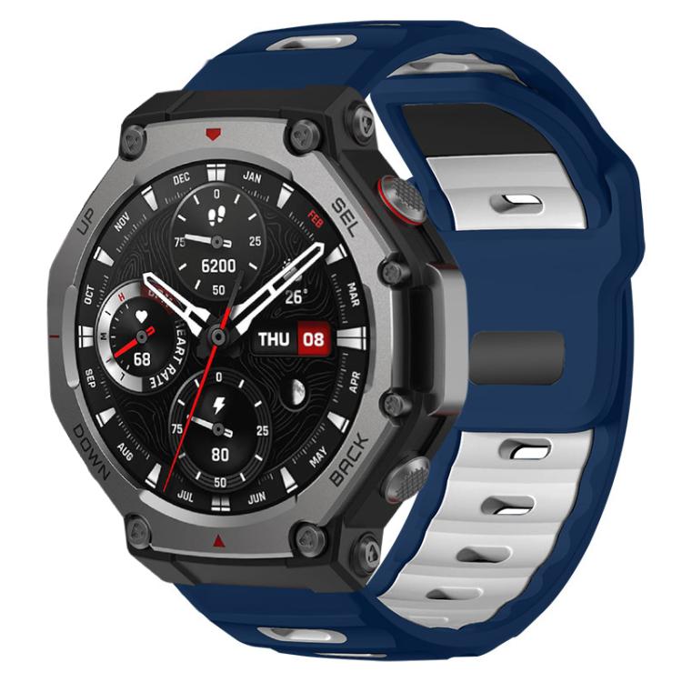 xDfind Flat-head Dual-color Silicone Watch Band, For Amazfit T-Rex 3