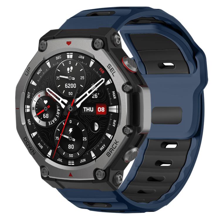 xDfind Flat-head Dual-color Silicone Watch Band, For Amazfit T-Rex 3