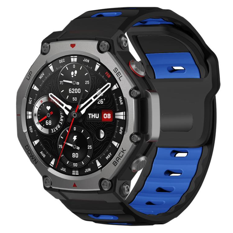 xDfind Flat-head Dual-color Silicone Watch Band, For Amazfit T-Rex 3