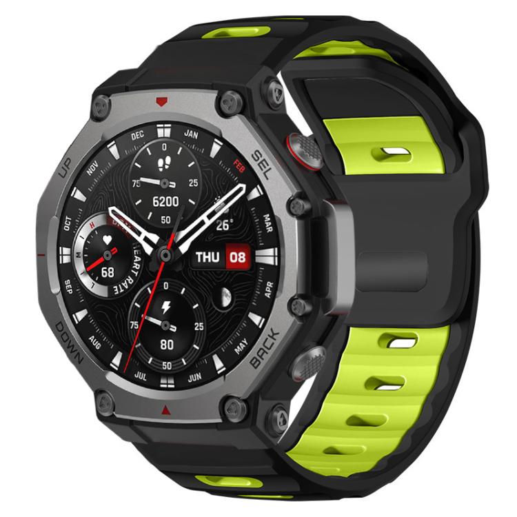 xDfind Flat-head Dual-color Silicone Watch Band, For Amazfit T-Rex 3