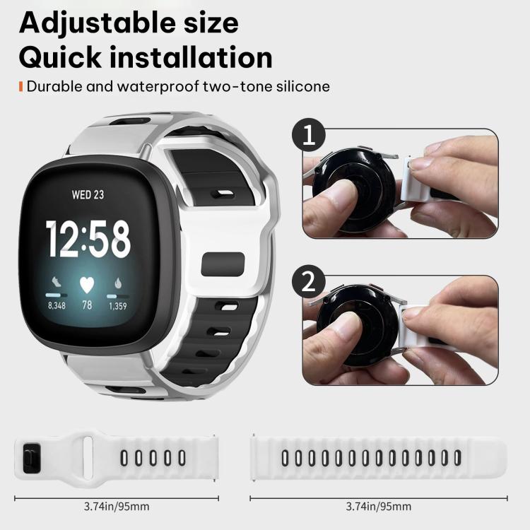 xDfind Flat-head Dual-color Silicone Watch Band, For Fitbit Versa 4 / 3 / Sense2 / 1