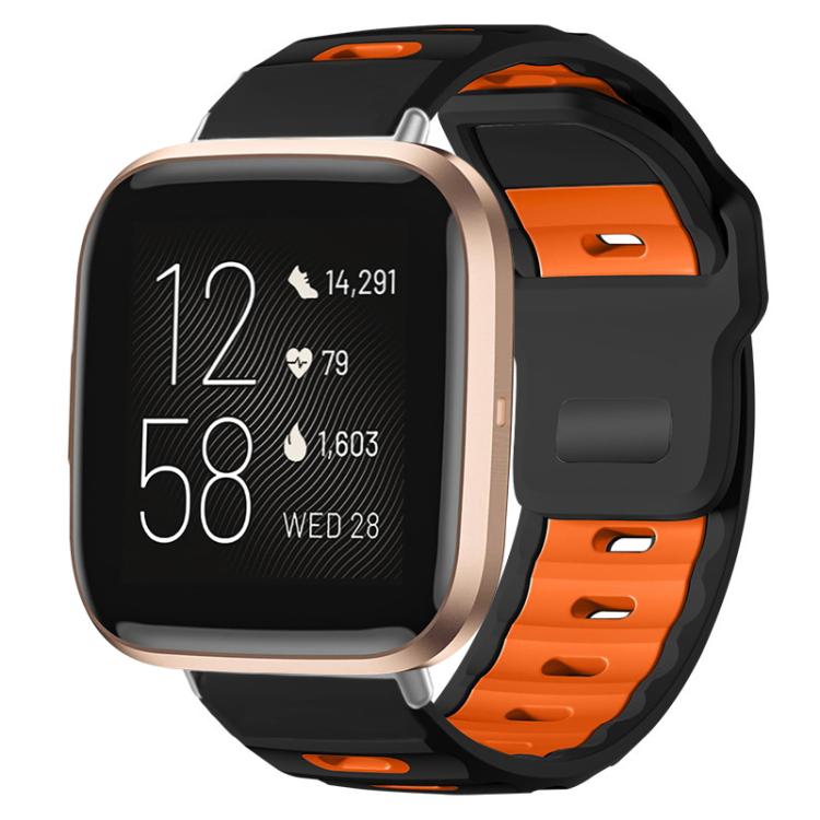 xDfind Flat-head Dual-color Silicone Watch Band, For Fitbit Versa 2/Versa/Versa Lite/Blaze