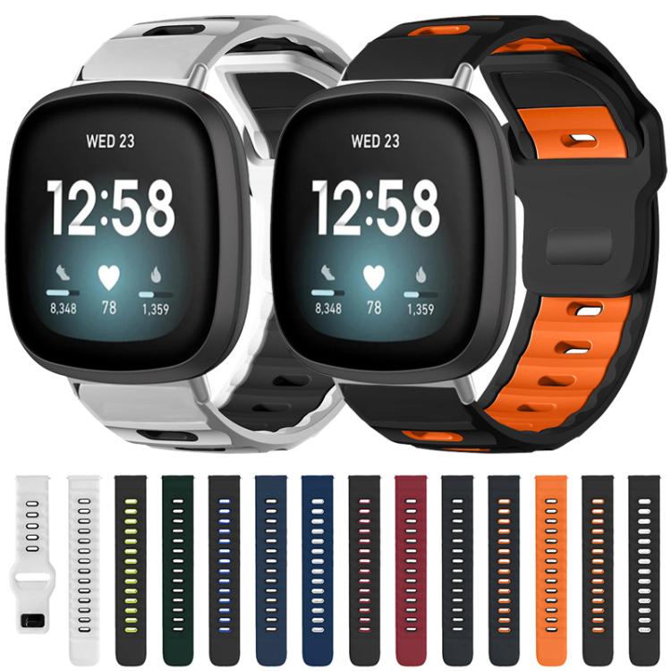 xDfind Flat-head Dual-color Silicone Watch Band, For Fitbit Versa 4 / 3 / Sense2 / 1