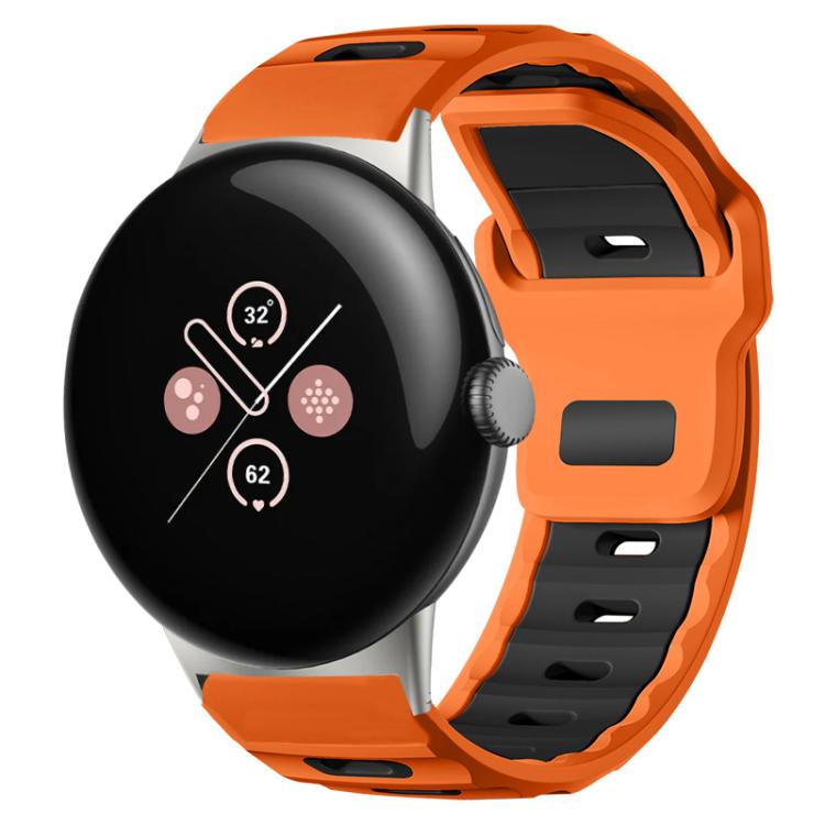 xDfind Flat-head Dual-color Silicone Watch Band, For Google Pixel Watch 4 / 3 45mm