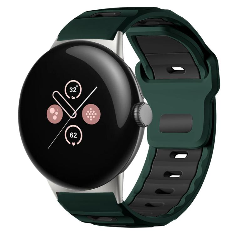 xDfind Flat-head Dual-color Silicone Watch Band, For Google Pixel Watch 4 / 3 45mm