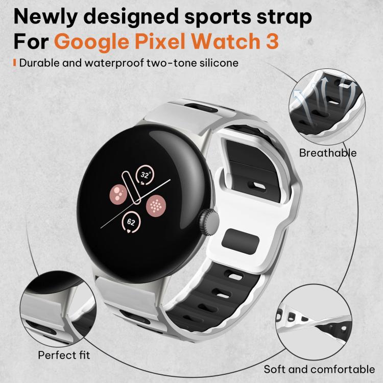 xDfind Flat-head Dual-color Silicone Watch Band, For Google Pixel Watch 4 / 3 / 2 / 1 41mm