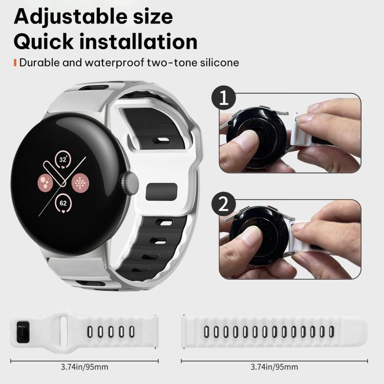 xDfind Flat-head Dual-color Silicone Watch Band, For Google Pixel Watch 4 / 3 / 2 / 1 41mm