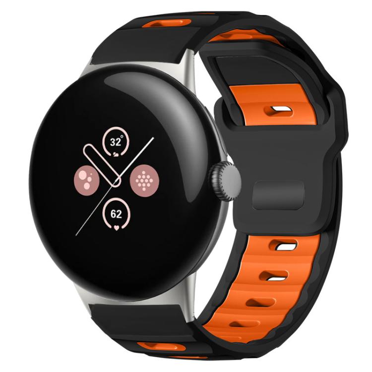 xDfind Flat-head Dual-color Silicone Watch Band, For Google Pixel Watch 4 / 3 / 2 / 1 41mm