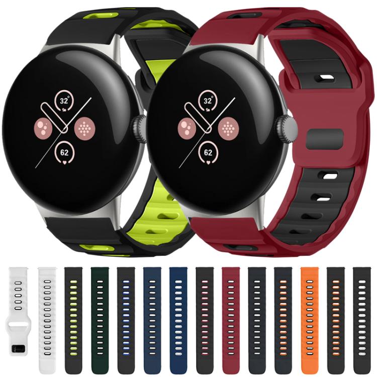 xDfind Flat-head Dual-color Silicone Watch Band, For Google Pixel Watch 4 / 3 / 2 / 1 41mm