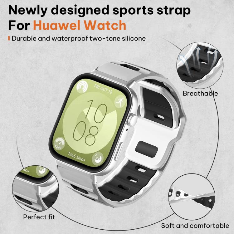 xDfind Flat-head Dual-color Silicone Watch Band, For Huawei Watch Fit4 Pro / Fit4 / Fit3