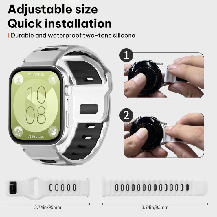 xDfind Flat-head Dual-color Silicone Watch Band, For Huawei Watch Fit4 Pro / Fit4 / Fit3