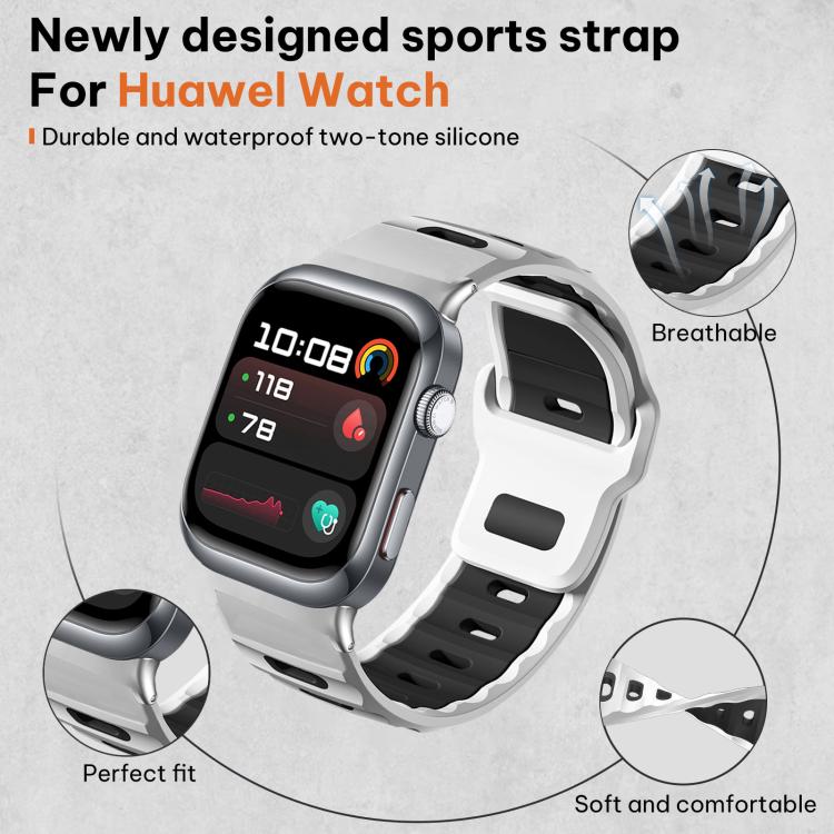 xDfind Flat-head Dual-color Silicone Watch Band, For Huawei Watch D2