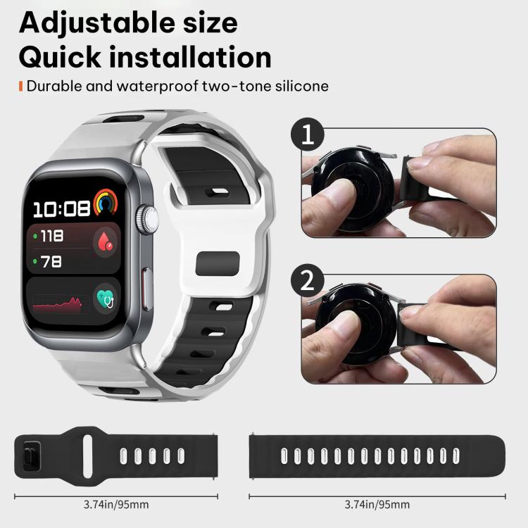 xDfind Flat-head Dual-color Silicone Watch Band, For Huawei Watch D2