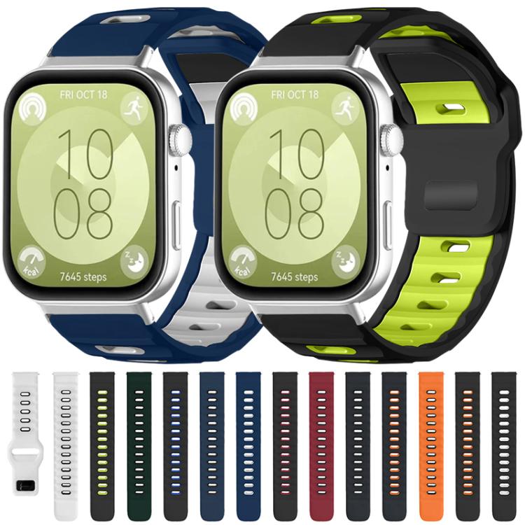 xDfind Flat-head Dual-color Silicone Watch Band, For Huawei Watch D2
