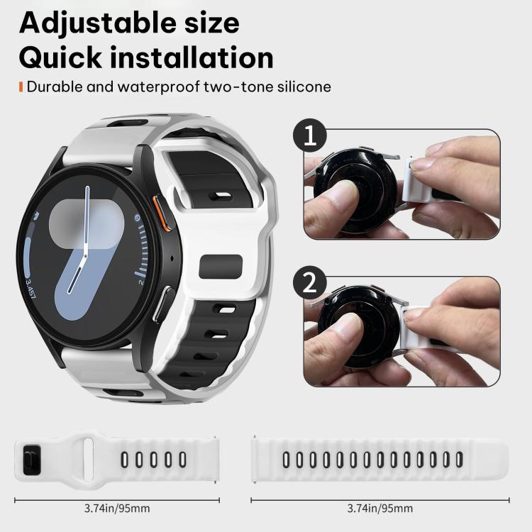 xDfind Flat-head Dual-color Silicone Watch Band, For Samsung Galaxy Watch7 / FE / 6 / 5 / 4