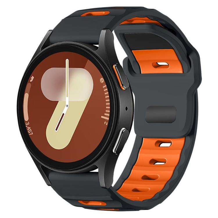 xDfind Flat-head Dual-color Silicone Watch Band, For Samsung Galaxy Watch7 / FE / 6 / 5 / 4