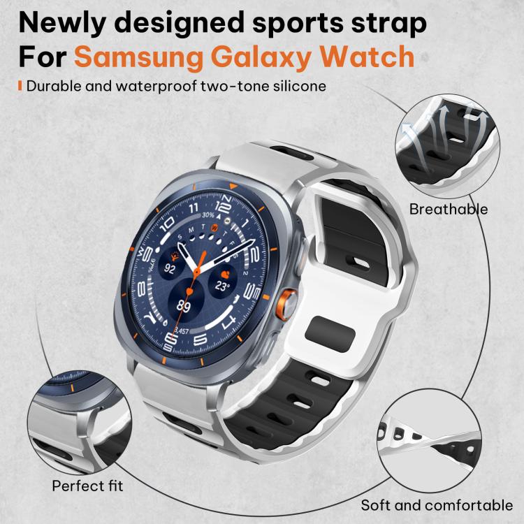 xDfind Flat-head Dual-color Silicone Watch Band, For Samsung Galaxy Watch Ultra / Ultra 2025