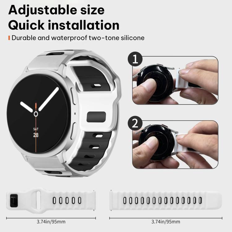 xDfind Flat-head Dual-color Silicone Watch Band, For Samsung Galaxy Watch8 / Watch8 Classic