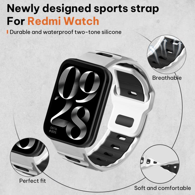 xDfind Flat-head Dual-color Silicone Watch Band, For Xiaomi Band 10 Pro / 9 Pro / Redmi Watch 6
