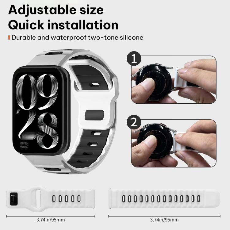 xDfind Flat-head Dual-color Silicone Watch Band, For Xiaomi Band 10 Pro / 9 Pro / Redmi Watch 6