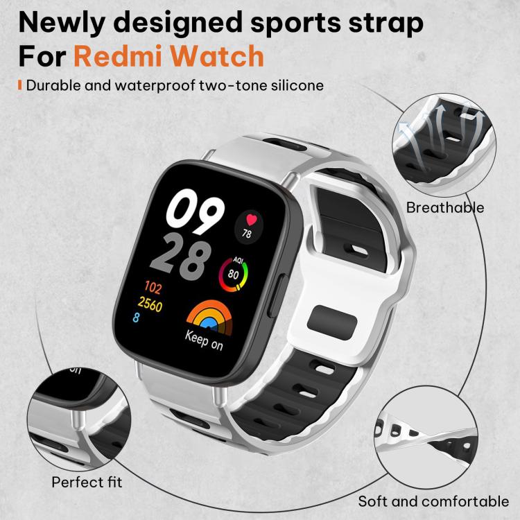 xDfind Flat-head Dual-color Silicone Watch Band, For Redmi Watch 3