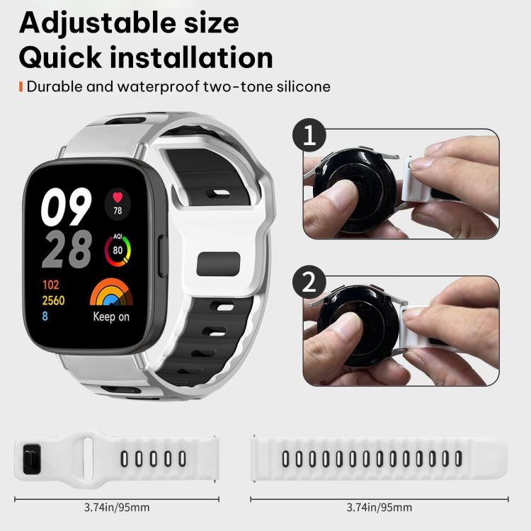 xDfind Flat-head Dual-color Silicone Watch Band, For Redmi Watch 3