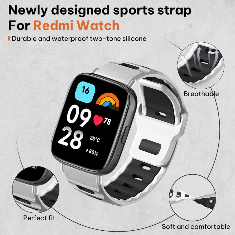 xDfind Flat-head Dual-color Silicone Watch Band, For Redmi Watch 3 Active / Watch 3 Lite