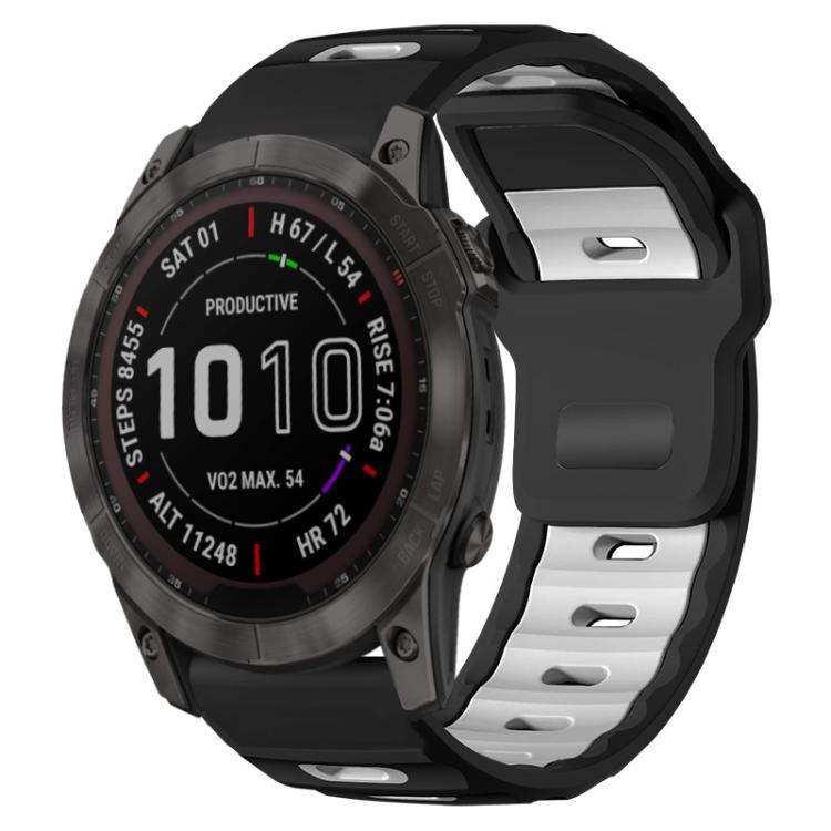xDfind Flat-head Dual-color Silicone Watch Band, For Garmin Fenix 8/7X/6X/5X 26mm