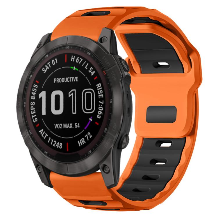 xDfind Flat-head Dual-color Silicone Watch Band, For Garmin Fenix 8/7X/6X/5X 26mm