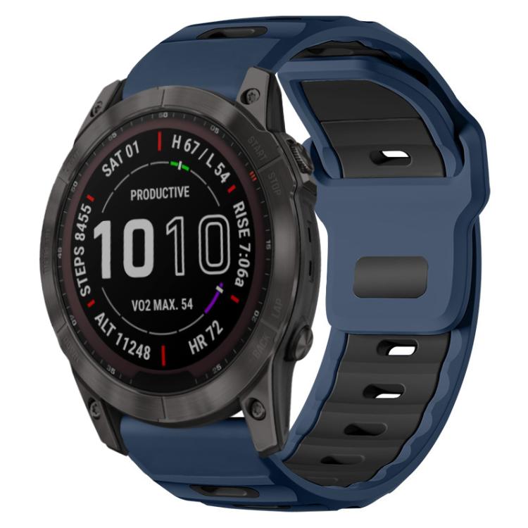 xDfind Flat-head Dual-color Silicone Watch Band, For Garmin Fenix 8/7X/6X/5X 26mm
