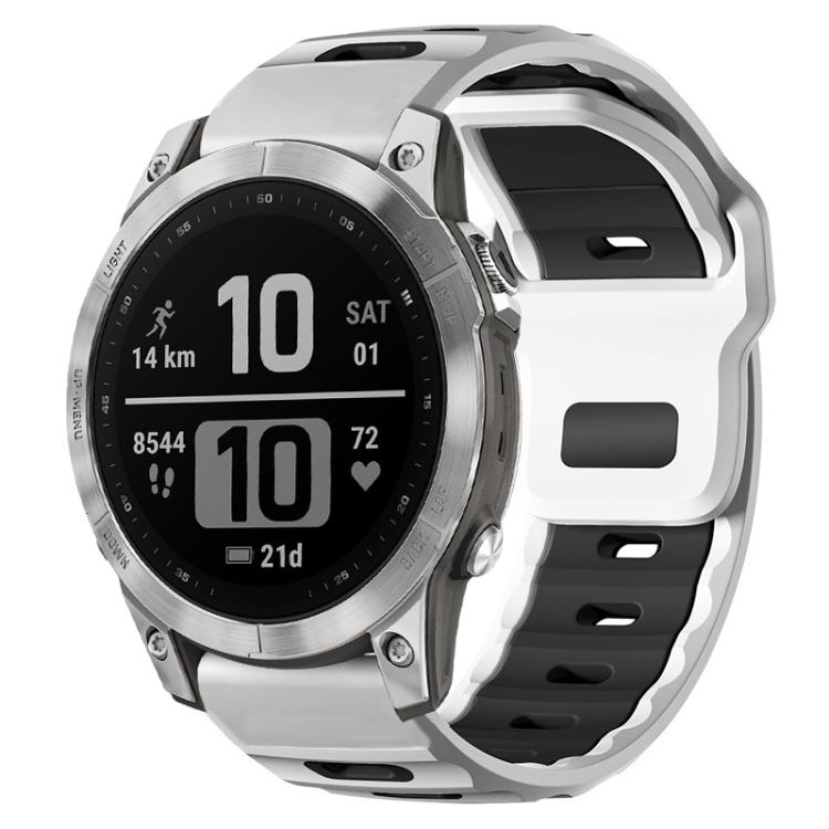 xDfind Flat-head Dual-color Silicone Watch Band, For Garmin Fenix 8/7/6/5 22mm