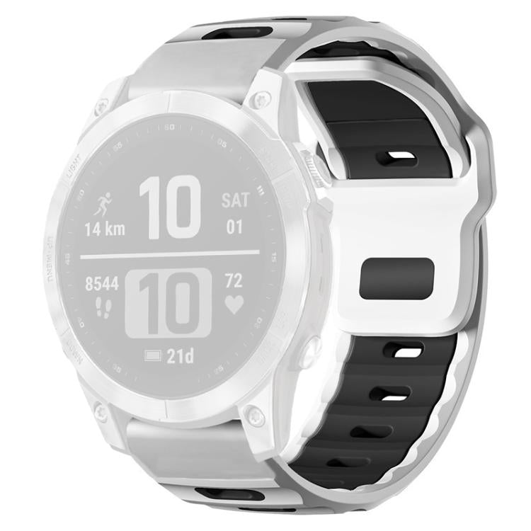 xDfind Flat-head Dual-color Silicone Watch Band, For Garmin Fenix 8/7/6/5 22mm