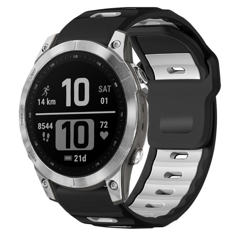 xDfind Flat-head Dual-color Silicone Watch Band, For Garmin Fenix 8/7/6/5 22mm