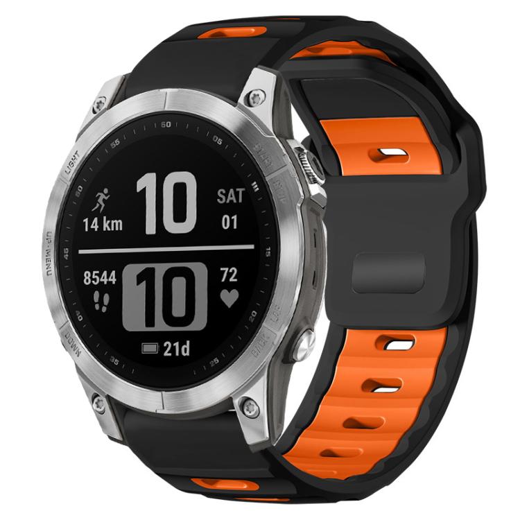 xDfind Flat-head Dual-color Silicone Watch Band, For Garmin Fenix 8/7/6/5 22mm